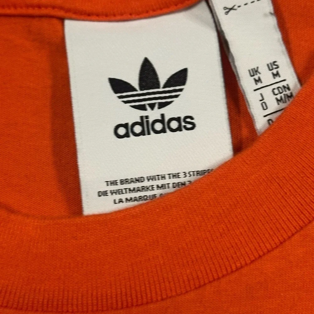 ADIDAS ORANGE LOGO T-SHIRT Hand Drawn Graphic ADIDAS BRAND Medium